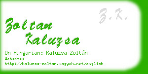 zoltan kaluzsa business card